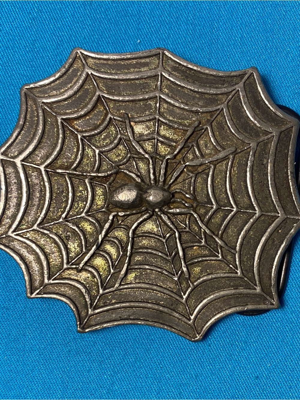 Monster Spider Web Metal Belt Buckle 3"